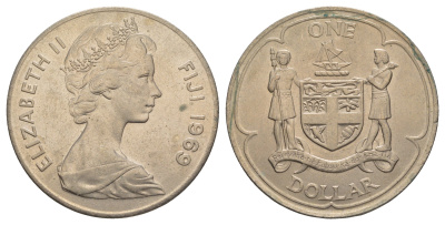 Фиджи 1 доллар 1969 KM 32 медно-никель UNC 4184-721