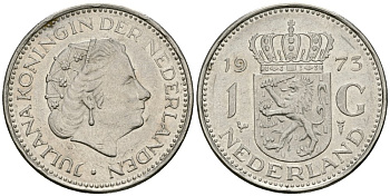 Нидерланды 1 гульден 1973 Юлиана (1948-1980) KM 184a никель 4579-543