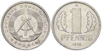 ГДР 1 пфенниг 1979 А KM 8.2 алюминий 4623-344