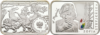 Польша 20 злотых 2011 MW, серия художники Польши, София Стриенская (1891-1976), цветная эмаль KM 765 серебро PROOF 1069-7-22