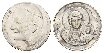 Ватикан медаль "Ченстоховская икона Божией Матери" ND (1978) Иоанн Павел II, диаметр 30 мм, вес 11,7 гр медно-никель плакированный серебро 4117-612