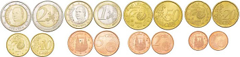 Испания евронабор из 8 монет 2002 1, 2, 5, 10, 20, 50 евроцентов, 1 и 2 евро KM 1040, 1041, 1042, 1043, 1044, 1045, 1046, 1047 N4-59
