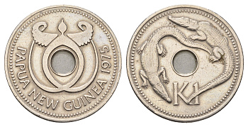 Папуа - Новая Гвинея 1 кина 1975 KM 6 медно-никель 59-2011