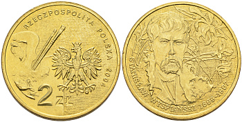 Польша 2 злотых 2004 MW, польские художники XIX-XX вв. Станислав Выспяньский KM 512 нордик 4589-521