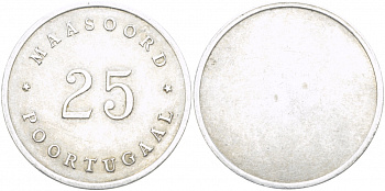 ПОРТУГАЛИЯ 25 ЕДИНИЦ MAASOORD POOPTUGAAL ГОСПИТАЛЬНЫЙ ЖЕТОН алюминий 118-632