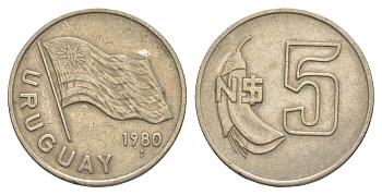 Уругвай 5 песо 1980 KM 75 медь цинк никель 4635-117