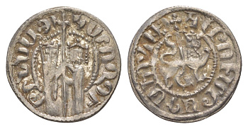 Киликийская Армения трам 1226-1271 Хетум I и царица Забель, держат крест/лев с патриаршим крестом  серебро    1516-524