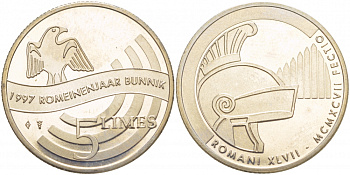 НИДЕРЛАНДЫ ЖЕТОН 1997 5 ЛИМЕС, РИМСКАЯ КУЛЬТУРА, В ОРИГИНАЛЬНОЙ ПЛАСТИКОВОЙ УПАКОВКЕ медно-никель UNC 3-4-2-16