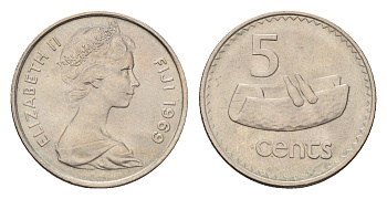 Фиджи 5 центов 1969 KM 29 медно-никель UNC 4649-855