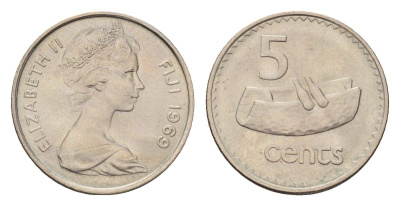 Фиджи 5 центов 1969 KM 29 медно-никель UNC 4649-855