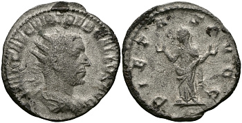 Римская Империя антониниан 251 - 253 Требониан Галл PIETAS AVGG Пиетата, персонификация Благочестия Рим Very fine RIC 41 серебро 1073-9-24