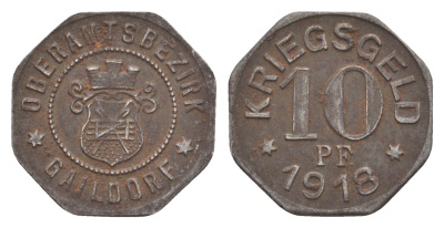 Гайльдорф 10 пфеннигов 1918 Funck 149.2, Men05 8664.2, Men18 10784.2 железо 4636-862