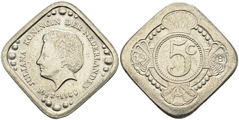 Нидерланды жетон 1980 королева Юлиана (1948-1980) медно-никель UNC 4586-726