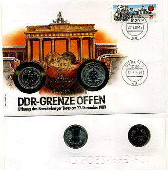 ГДР, ФРГ 1 марка 1982, 1989 буклет с маркой    UNC  14-01-03-07