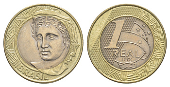 Бразилия 1 реал 1998 KM 652 биметалл 4646-536