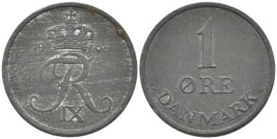 ДАНИЯ 1 ЭРЕ 1965 С; S, ФРЕДЕРИК IX (1947-1972) KM 839.2 цинк 4564-1144