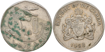 Гамбия 1 даласи 1998 KM 59 медно-никель 4168-533