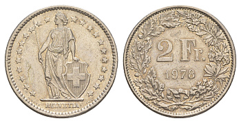 Швейцария 2 франка 1978 KM 21a медно-никель 4637-114