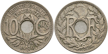 Франция 10 сантимов 1926 KM 866a, Le Franc 138.3 медно-никель 4143-946
