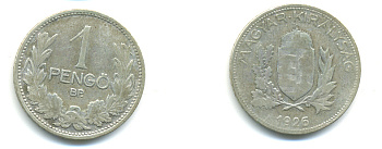 Венгрия 1 пенге 1926 ВР KM 510 серебро 93-433