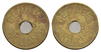 Нидерланды жетон птицефабрики диаметр 23 мм, вес 4,5 гр латунь 4656-652