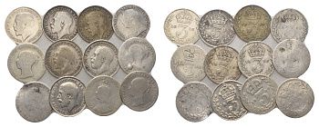 Великобритания лот из 12 монет (3 пенса) 1845-1920 серебро KOM1-15-08