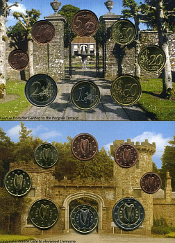 Ирландия набор из 8 евромонет 2005 официальный набор в оригинальном картонном буклете KM MS14 UNC 4-5-2-9