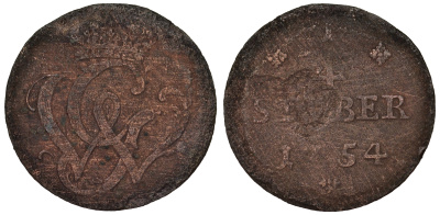 ГЕРМАНИЯ 1/4 ШТЮБЕРА 1754 WIED-RUNKEL медь 71-1141