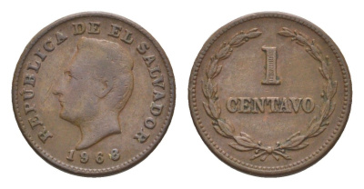 Сальвадор 1 сентаво 1968 KM 135.1 бронза 4644-221