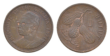 Гамбия 1 бутут 1971 KM 8 бронза 4655-732