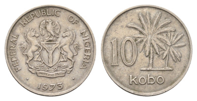 Нигерия 10 кобо 1973 KM 10.1 медно-никель 206-343