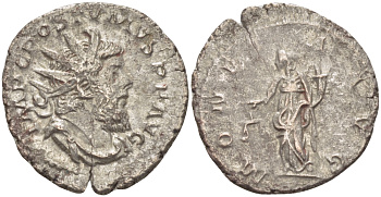 Римская Империя (императоры в Галлии) антониниан 260 - 269 Постум. IMP C POSTVMVS P F AVG / MONETA AVG, Монета с весами и рогом Изобилия, Колония Агриппины, Good Very fine RIC 315 биллон 1073-12-101