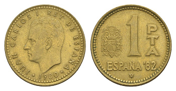 Испания 1 песета 1980 (81) KM 816 алюминиевая бронза 4632-345