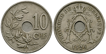 Бельгия 10 сантимов 1926 Belgique KM 85 медно-никель 4121-116