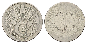 Алжир 1 динар 1964 KM 100 медно-никель 4678-854
