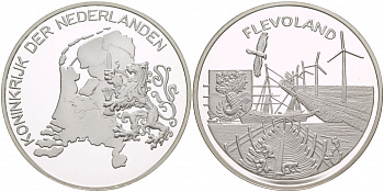 НИДЕРЛАНДЫ МЕДАЛЬ ND ПРОВИНЦИЯ ФЛЕВОЛАНД серебро PROOF 1088-6-21