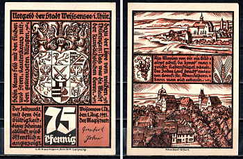 Вайсензе (Пруссия, Саксония) 75 пфеннигов 1921 2193-52-1-2