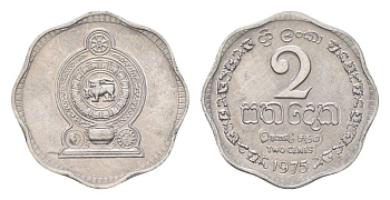 Шри-Ланка 2 цента 1975 KM 138 алюминий UNC 4669-338