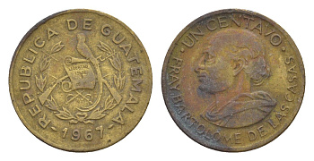 Гватемала 1 сентаво 1967 KM 265 латунь 4649-914