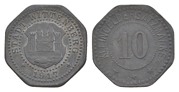 Виттенберг 10 пфеннигов 1917 Funck 605.2, Men18 34513.2 цинк 4532-1038