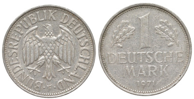 ФРГ 1 марка 1971 F KM 110 медно-никель 4132-715