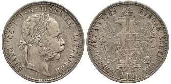 Австрия 1 флорин 1889 Франц Иосиф I (1848-1916) KM 2222 серебро 1524-1334