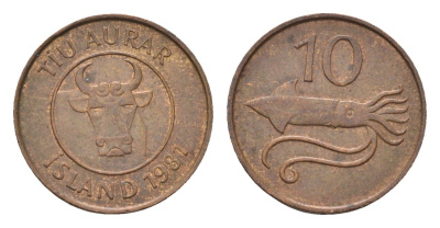 Исландия 10 эйре 1981 KM 25 бронза 4690-734