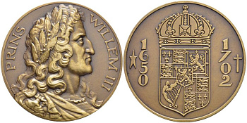 НИДЕРЛАНДЫ МЕДАЛЬ ND ПРИНЦ НИДЕРЛАНДОВ ВИЛЛЕМ III(1650-1702), ДИАМЕТР 50 ММ. 1066-6-41