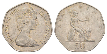 Великобритания 50 пенсов 1978 Елизавета II (1952-2022) KM 913, Spink 4223 медно-никель 4634-616