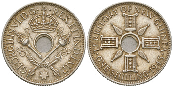 Новая Гвинея 1 шиллинг 1945 KM 8 серебро 4619-1247