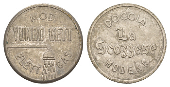 Италия, Модена жетон для принятия душа диаметр 25 мм, вес 7,8 гр медно-никель 4656-613