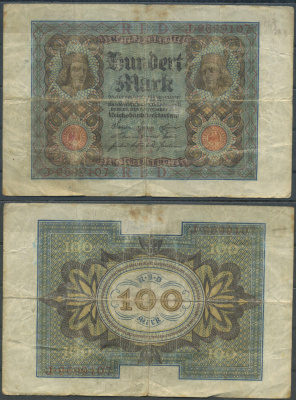 Германия 100 марок 1920 Pick 69 a бумага 6285-54-2-1