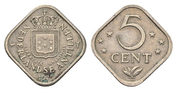 Нидерландские Антильские острова (Нидерландские Антилы) 5 центов 1975 KM 13 медно-никель 4664-642