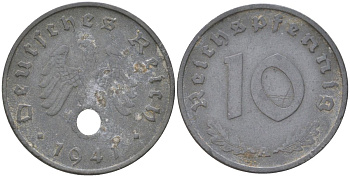Германия 10 рейхспфеннигов 1941 A KM 99 цинк 4613-833